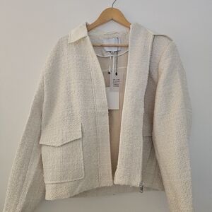 Shani Tweed Jacket in Ivory EAVES Chanel VIBES Size L NWT